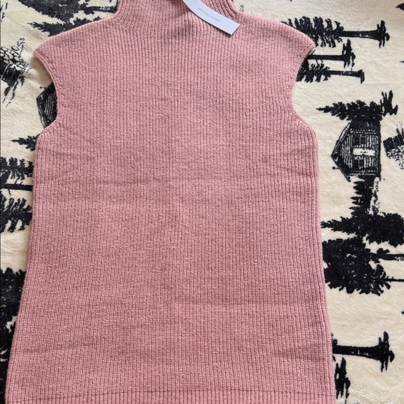 Stitches & Stripes Stretchy Pink Ribbed Knit Turtleneck / Dress - Picture 3 of 8